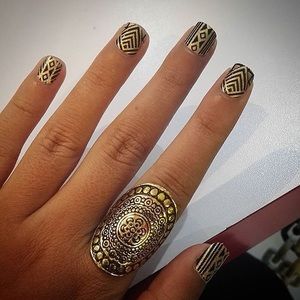 Gatsby incoco nails retired RARE black gold deco